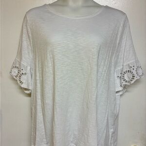 Sonoma White Women's Top with Lace Sleeves